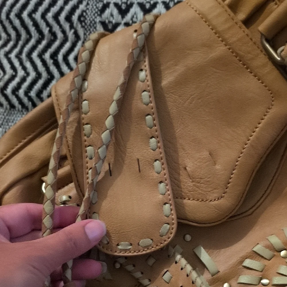 Nicole Lee Tan Shoulder Bag with Artisanal Craftsmanship - Picture 9 of 14